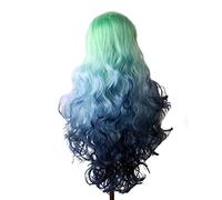perruque ondulée Wavy Cheveux Synthetic Wig Long Blue Cosplay Perruques for Femmes Couleur Rouge Rose Rose Blonde Purple Brun Vert Black Bourgogne perruques de cheveux synthétiques naturels(T1B/33/27)