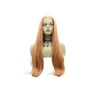 Perruque orange ondulée de 61 cm for femme, cheveux synthétiques avec raie au milieu, idéale for les fêtes et Halloween.