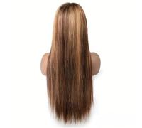 Perruque P4/27 en cheveux humains lisses et brillants, densité 150, avec lace front 4x4 for femmes noires Hair Extensions Pièces Wigs(20inch)