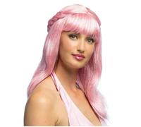 PERRUQUE PAILLETTES COURONNE TRESSE ROSE FEMME
