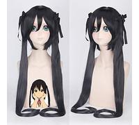 Perruque parfaite pour les fêtes quotidiennes Cos Perruque de fille Azusa Nakano noir cheveux courts + extension de cheveux double queue de cheval 169
