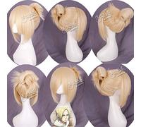 Perruque parfaite pour les fêtes quotidiennes Cos Wig Attack On Giant Arnie Leonard Or clair Anime Wig 212