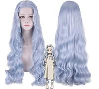 Perruque parfaite pour les fêtes quotidiennes Saison 4 Mauvais traitement Gris Bleu Perruque longue bouclée Cos