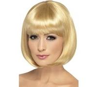 Smiffys Perruque Partyrama, 12 pouces, blond foncé, bob court avec frange Halloween