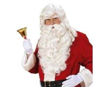 Perruque père noël avec barbe, moustache et sourcils luxe