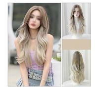 Perruque Perruque blonde dégradée, perruque longue ondulée, perruque résistante à la chaleur, adaptée aux festivals de musique, soirées à thème, mariages, concerts, rendez-vous Perruques