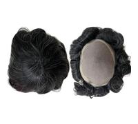 perruque Perruque de cheveux naturels indiens Remy, prothèse avec cheveux gris, postiche 100% naturelle, système de toupet capillaire for hommes, naissance des cheveux perruque pour hommes(2#)