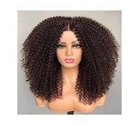 Perruque Perruque Lace Front Wig Afro Kinky Curly Perruques pour Femmes Perruque de Cheveux Synthétiques Préplumée Fibre Résistante à la Chaleur Cheveux Sans Colle Perruque Frontale en Dentelle