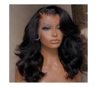 Perruque, Perruque Lace Frontal Wig Remy brésilienne transparente, cheveux naturels vierges, 13x6, densité 180%(18inch)
