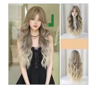 Perruque Perruque longue blonde ombrée, perruque bouclée longue ondulée, perruque naturelle for femmes, adaptée aux fêtes quotidiennes et au cosplay cosplay Perruques quotidiennes