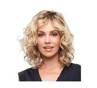 Perruque Perruques blondes courtes for femmes blanches perruques blondes ondulées naturelles bouclées perruques courtes synthétiques Femmes