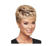Perruque Perruques Courtes Blondes Brunes Femmes Perruque Cheveux Ondulés 7 Pouces pour Une Utilisation Quotidienne Perruque Femme (Color : D, Size : 12cm)