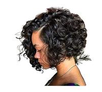 Perruque Perruques de cheveux humains bouclés courts noirs perruques coupées for les femmes noires perruques courtes cheveux humains perruques de mode naturelle perruques de fête for hommes Femmes