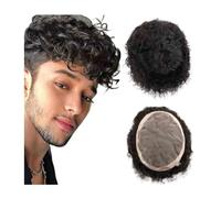 Perruque Perruques de cheveux humains NPU toupet homme vague d'eau | Prothèse de cheveux humains Remy, système de cheveux bouclés, naturel(7x9)