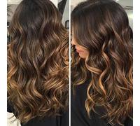 Perruque, Perruques de cheveux humains pleine dentelle couleur mixte marron blond perruques avant longue vague (perruque 14 à 20 pouces)(18 Inch)