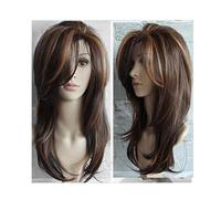 Perruque Perruques marron ombré for femme, longueur d'épaule, longue, ondulée, volumineuse, douce et naturelle Femmes