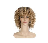 Perruque Perruques, petites perruques afro bouclées, perruques de mode de style européen et américain, perruques synthétiques haute température Perruques quotidiennes(B)