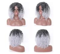 Perruque Perruques synthétiques Afro bouclées, perruques courtes en Fiber résistante à la chaleur, perruque courte bouclée for fête Halloween cosplay, perruques de fête for hommes Femmes(Onecolor)