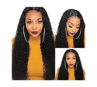 Perruque Perruques synthétiques bouclées for femmes, perruque Lace Front Wig noire longue, cheveux synthétiques Deep Wave, perruques de fête for hommes Femmes