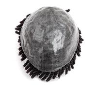Perruque Perruques tressées for hommes, prothèse capillaire for, postiche de 0,1 mm, cheveux humains, dreadlocks(1b#,8x10)