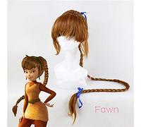Perruque Peter Pan Fawn Fée Clochette et la fée pirate 120 cm de long braides synthétiques pour adulte + bonnet de perruque