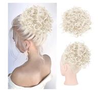 Perruque petit rouleau cordon lâche chignon cheveux bouclés en désordre Danse(Blanc)