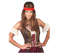 Perruque pirate ou hippie avec bandana adulte - Rouge