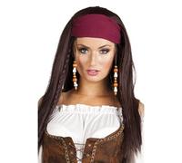Boland Perruque Pirate Trinity pour femme avec bandana marron/bordeaux G