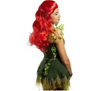 Funidelia | Perruque Poison Ivy pour femme Super héros, DC Comics, Méchants, L'Empoisonneuse - Accessoire pour Adultes, accessoire pour déguisement - Rouge