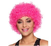 Perruque - POP ROSE VIF - Coupe de cheveux crépue, frisée et bombée - Femme - Adulte