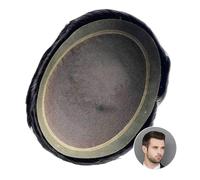 perruque Postiche en cheveux humains for homme, système de cheveux respirant en dentelle française, 8 × 10 pouces, PU souple autour des cheveux masculins, prothèse capillaire, densité de 120% perruqu