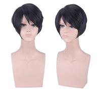 Perruque pour accessoires assortis Performance Modeling Cos Perruque Love And Producer Mobile Game Li Zeyan Noir Cheveux courts diagonaux