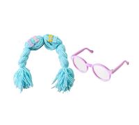 Perruque pour Animaux Accessoires De Cosplay Tresses Et Lunettes pour