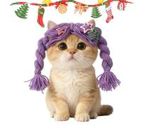 Perruque pour Animaux De Compagnie,Accessoires Animaux Tresse Douce,Déguisement Perruque Chat Et Chien - pour Petit Moyen Grand Maison Photographie Jeu De Rôle Halloween Noël Fête Anniversaire
