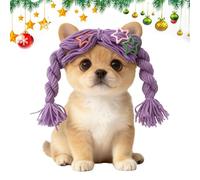 Perruque pour Animaux De Compagnie, Accessoires De Tête Drôles Et Mignons, Perruque Cosplay Imitation, pour Toutes Races Chiot Photoshoot à Domicile Jeu de Rôle Halloween Noël Fête Anniversaire