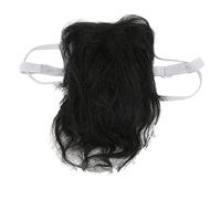 Perruque pour Animaux de Compagnie, Cheveux en désordre, Coiffure, Cheveux artificiels, Bande élastique réglable, Accessoires de Costume Amusants pour Chiens et Chats, déguisement (Noire)