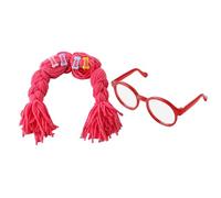 Perruque pour Animaux De Compagnie - Haute Qualité, Tresses Et Lunettes pour Déguisement De Chat, Ensemble De Costumes De Cosplay Amusants | Accessoire De Fête pour Festival De Vacances, pour Cha