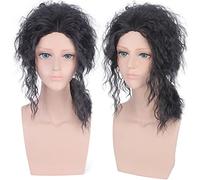 Perruque pour augmenter le volume des cheveux après la chimiothérapie Cos perruque mâle roi MJ noir mode beau étudiant cheveux longs bouclés perruque