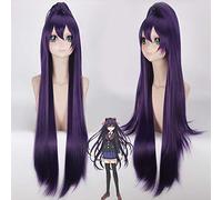 Perruque pour augmenter le volume des cheveux après la chimiothérapie Date A Live Night Sword God Shixiang Cos perruque violet foncé cheveux longs + longue queue de cheval
