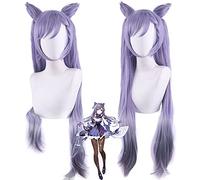 Perruque pour augmenter le volume des cheveux après la chimiothérapie The Original God Tingni Kuaiyu sculpté clair mélangé gris violet dégradé double queue de cheval Croissant Cosplay perruque