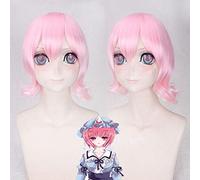 Perruque pour augmenter le volume des cheveux après la chimiothérapie Xixingji Yuyuko Cos perruque tendre poudre cheveux courts bouclés haute température soie Anime perruque 655