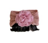 Perruque pour bébé avec frange - Bandeau floral - Accessoire de cheveux tendance pour filles de 0 à 6 ans