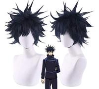 Perruque pour carnaval, vie nocturne, fête, déguisement, cosplay, malédiction, retour au combat, noir foncé, anti-cursive, tête explosive