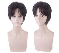 Perruque pour carnaval, vie nocturne, fête, déguisement, Raiponce, Prince Flynn Ryder, cheveux courts, brun foncé, perruque Cos