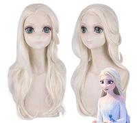 Perruque pour carnaval, vie nocturne, soirée déguisée, perruque La Reine des Neiges 2 Elsa Elsa Cos, style châle exsude des cheveux longs
