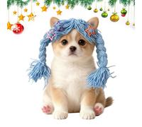 Perruque pour chien - Coiffure mignonne et amusante | Perruque pour chat - Pour petit, moyen et grand, chien, chaton, séance photo, jeu de rôle, fête d'Halloween, Noël, anniversaire, vacances