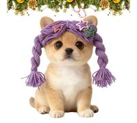 Perruque pour chien - Couvre-chef drôle et mignon - Perruque de chiot avec pince à cheveux, taille S, M, L pour la maison, la photographie, le jeu de rôle, Halloween, Noël, fête, anniversaire