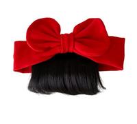 Perruque pour Enfant - Perruques Jeunes Filles avec Frange et Nœud, Bandeau Capillaire - Postiche Hypoallergénique, Accessoire Capillaire pour Événements, Anniversaires, Photographie, Spectacle et