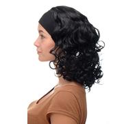 Perruque pour Femme Bandeau Volumineux Boucles Noir Profond BRO-704-1B