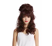 Perruque pour Femme Baroque 60er Ruche Coiffure Hochgesteckt Bou Rouge Brun